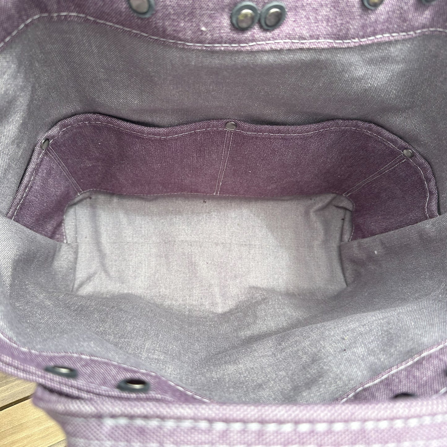 Army Duck Plum Canvas with Gunmetal Hardware and Black Heavy Duty Strap Waterman Tote squirescanvascreations.com