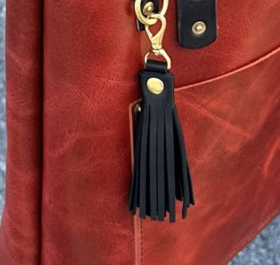 Western Crunch Oxblood with Leather West Street Tote Brown Bridal Leather Handles and Solid Brass Hardware SquiresCanvasCreations.com