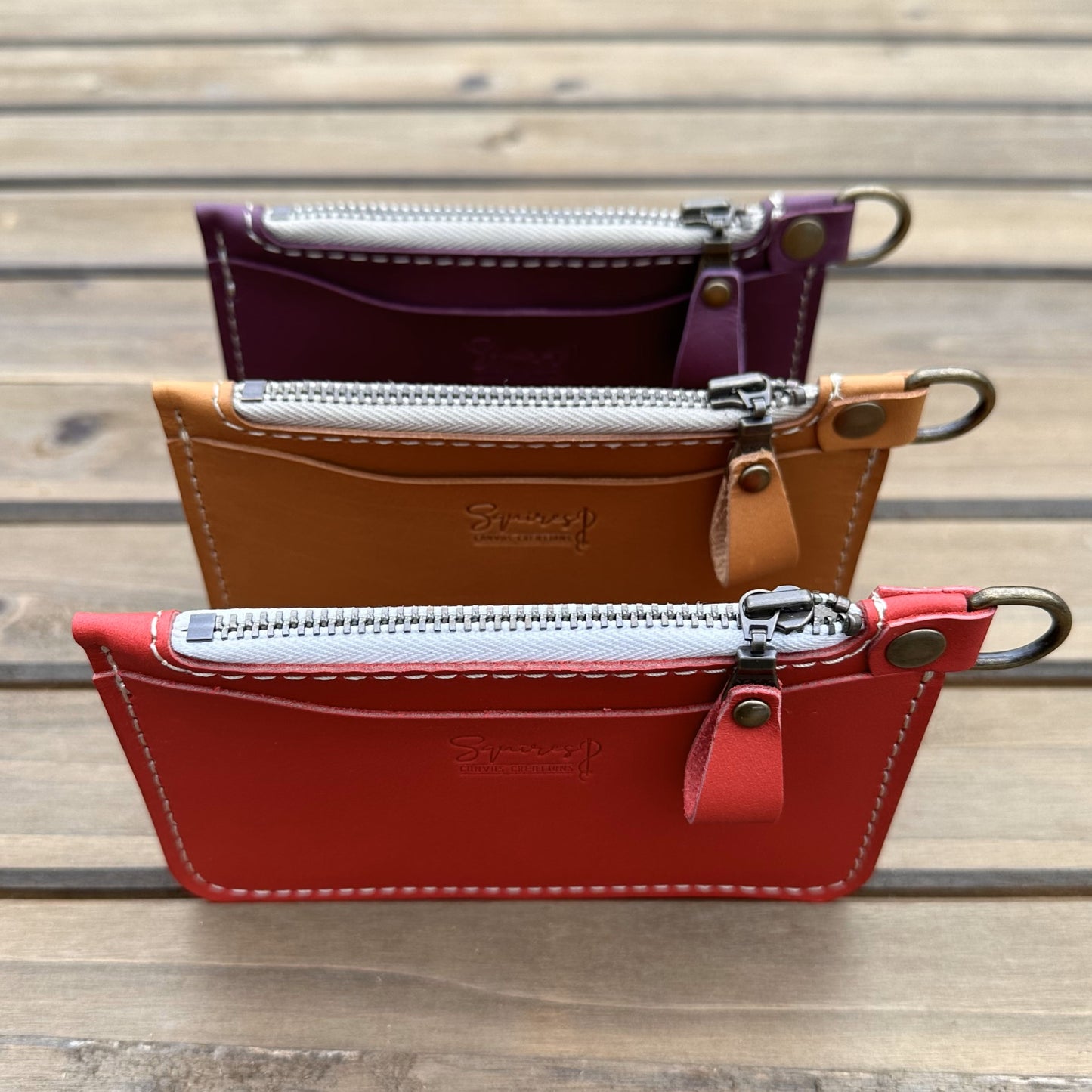 Korba Buffalo Leather with Brass Hardware Pocket Cruiser Wallet squirescanvascreations.com