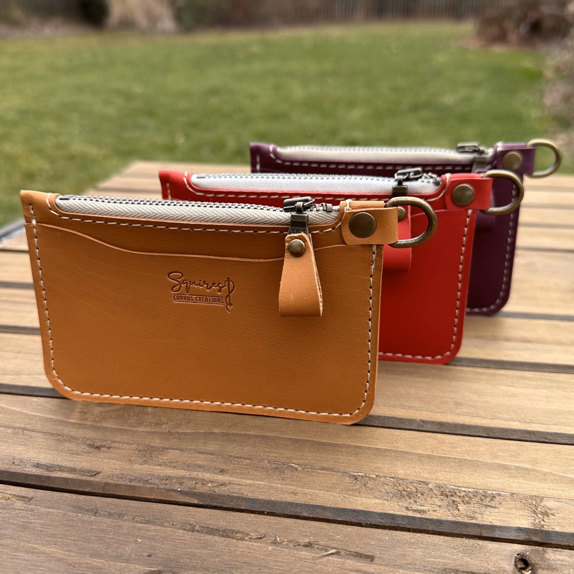 Korba Buffalo Leather with Brass Hardware Pocket Cruiser Wallet squirescanvascreations.com