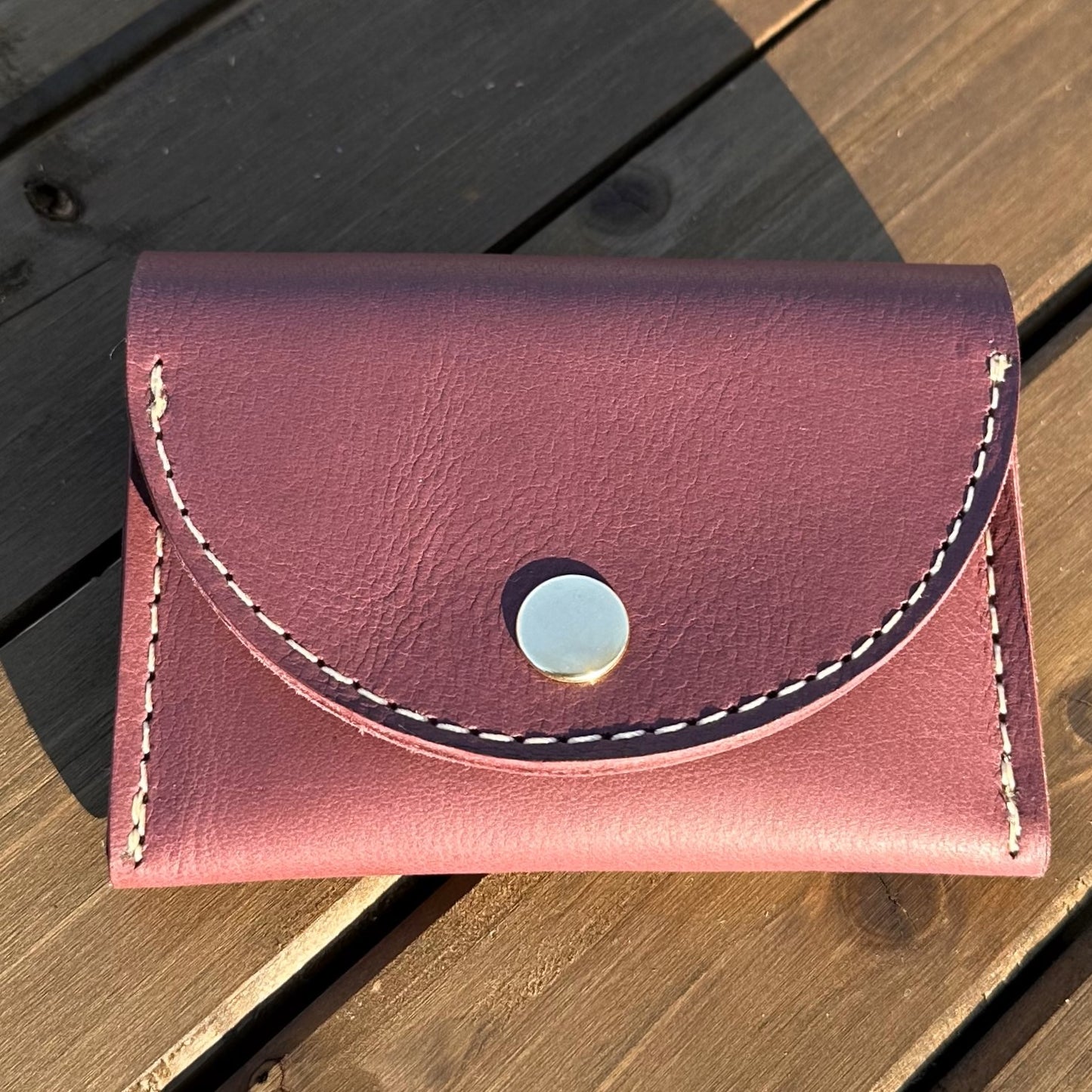 Rock Hall Leather Wallet Plum Korba Buffalo Leather SquiresCanvasCreations.com