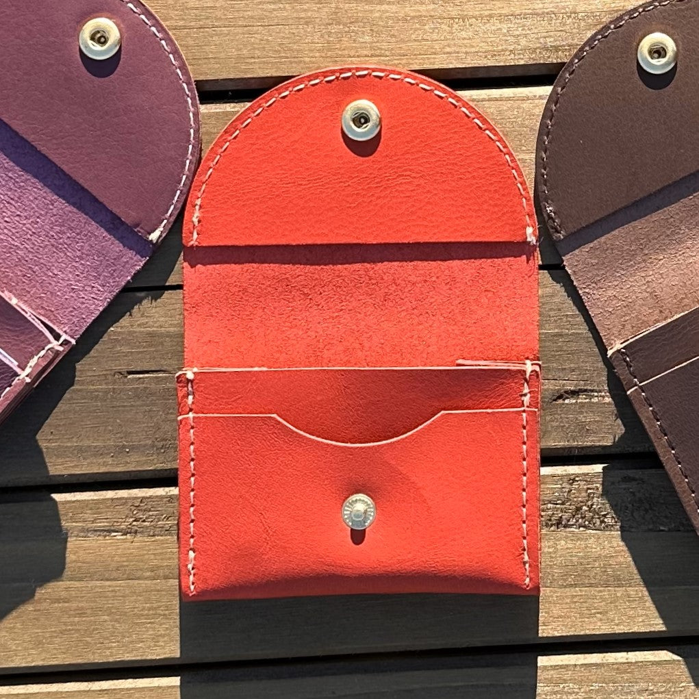Rock Hall Leather Wallet Red Korba Buffalo Leather SquiresCanvasCreations.com