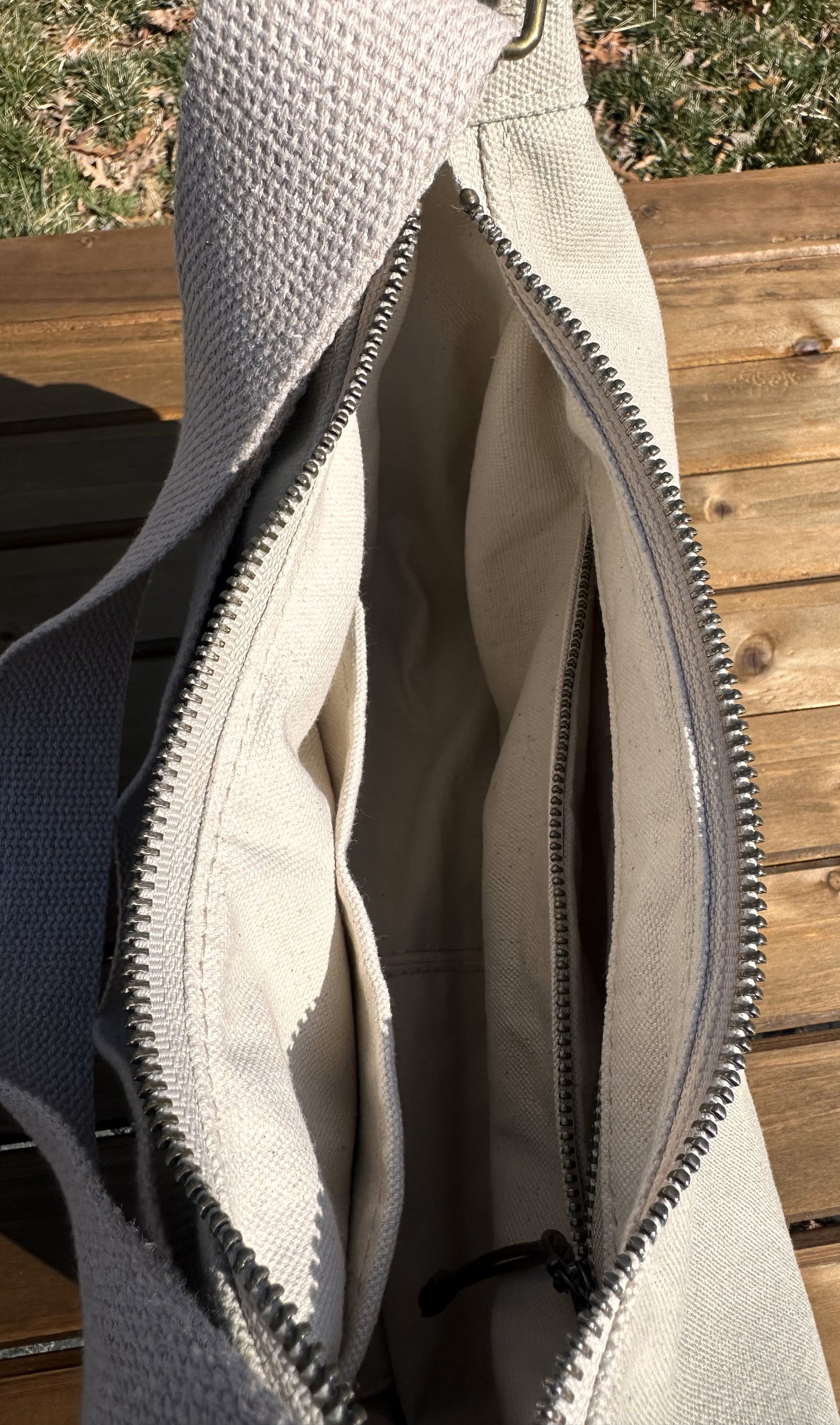 South Creek Hobo Bag Natural 15oz Canvas with Natural Cotton Webbing Strap SquiresCanvasCreations.com