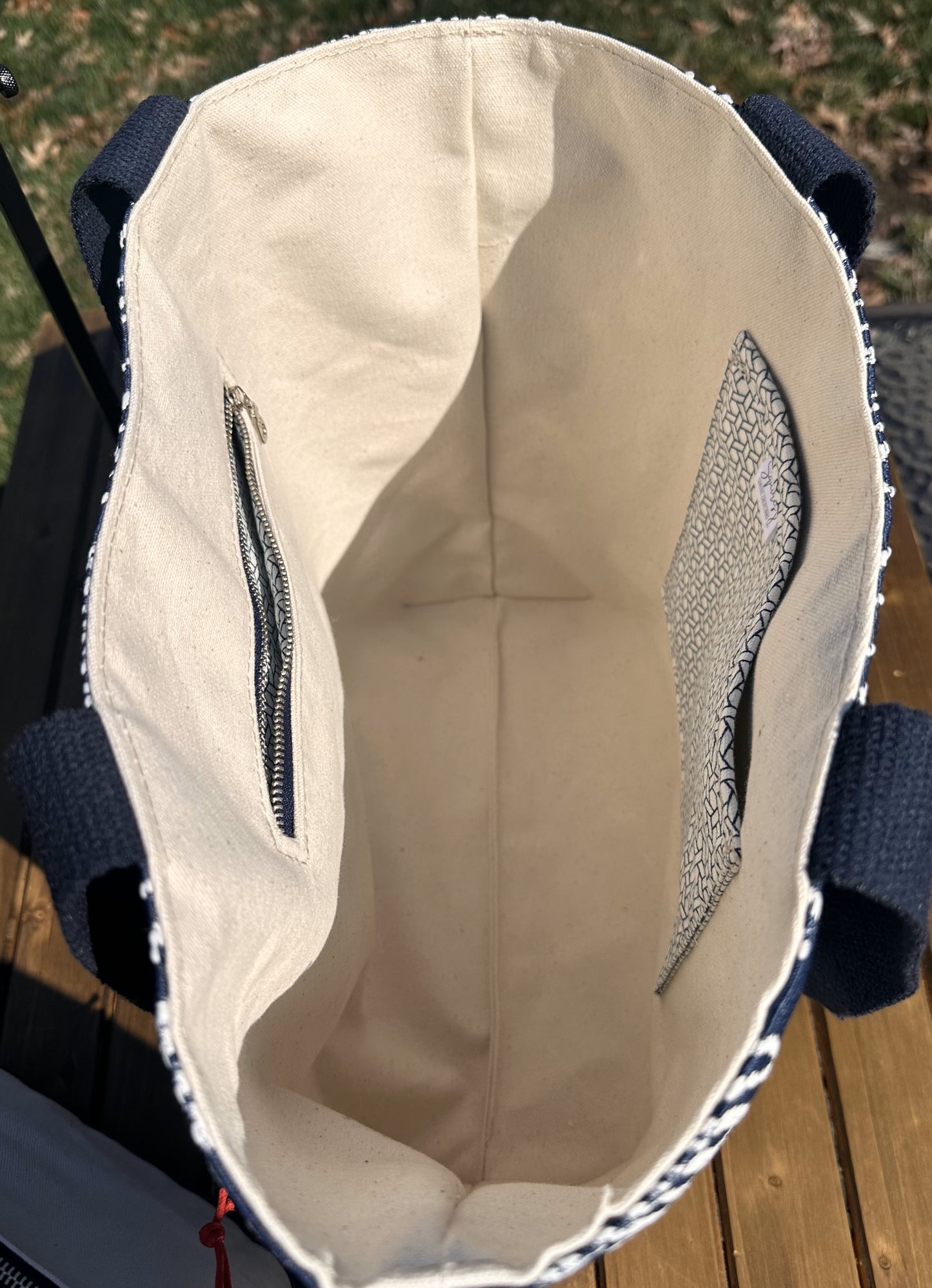 Blue Coral Tote Tidewater Tote squirescanvasecreations.com
