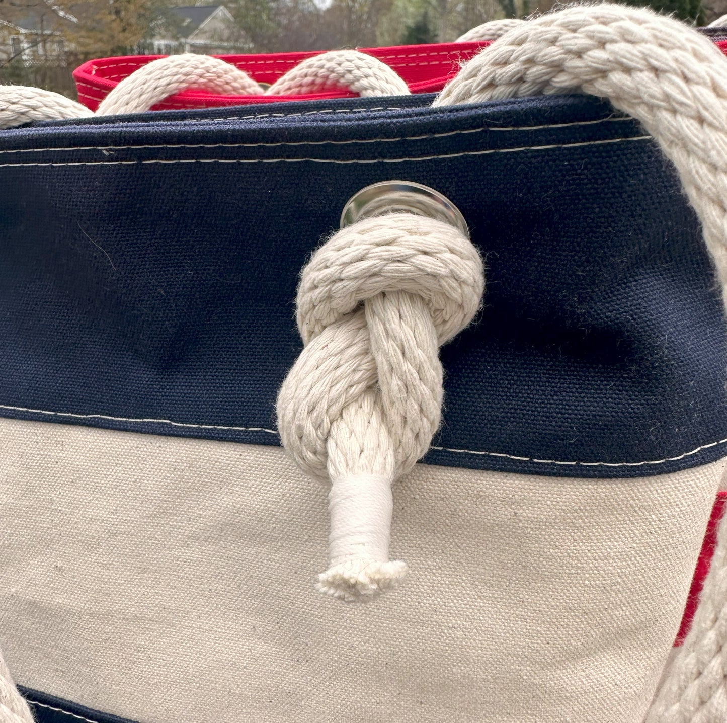 Blue Stripe Regatta Tote squirescanvascreations.com