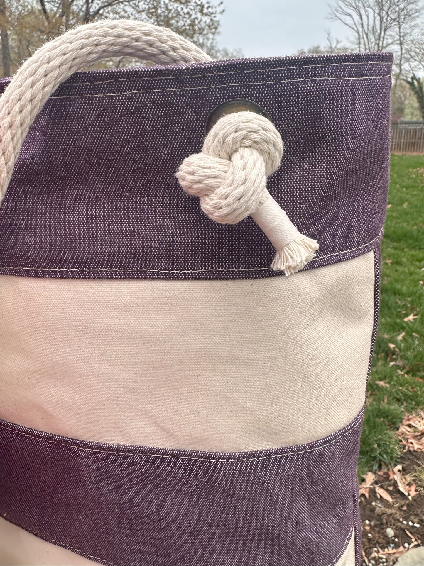 Denim Stripe Regatta Tote squirescanvascreations.com