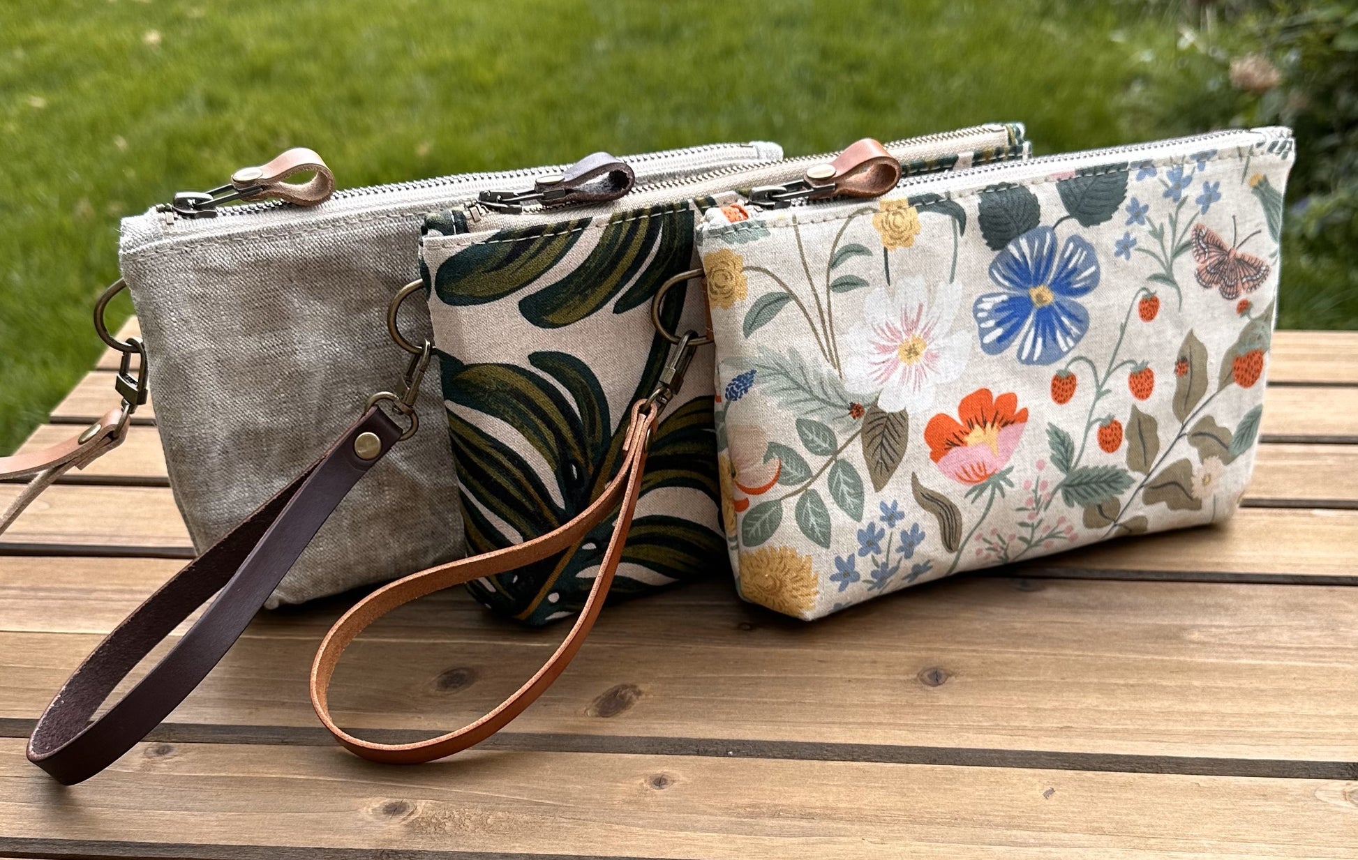 Linen and Rifle Paper Co Canvas with Antique Brass Chain Strap and Hardware Downtown Convertible Bag squirescanvascreations.com
