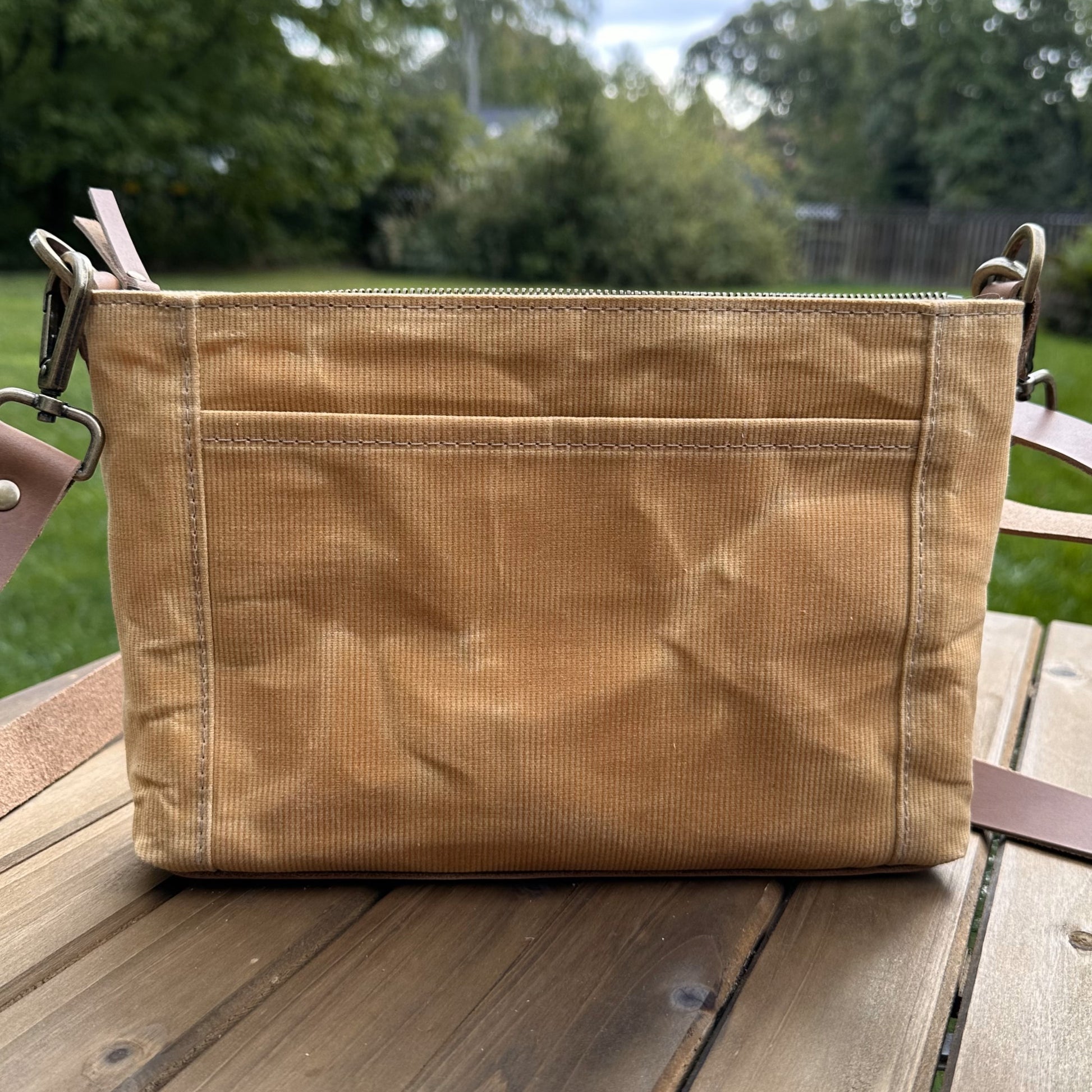 Honey Waxed Corduroy with Antique Brass Hardware Parish Creek Crossbody squirescanvascreations.com