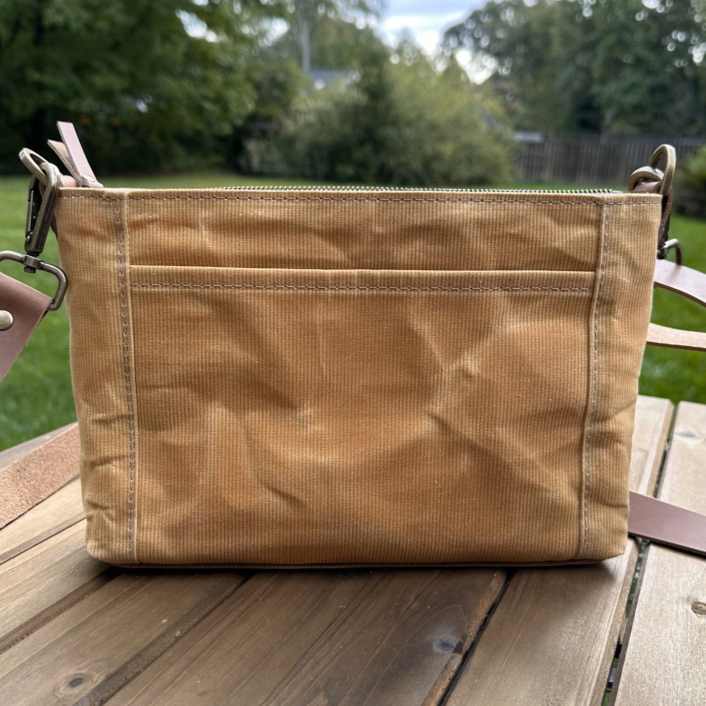 Honey Waxed Corduroy with Antique Brass Hardware Parish Creek Crossbody squirescanvascreations.com