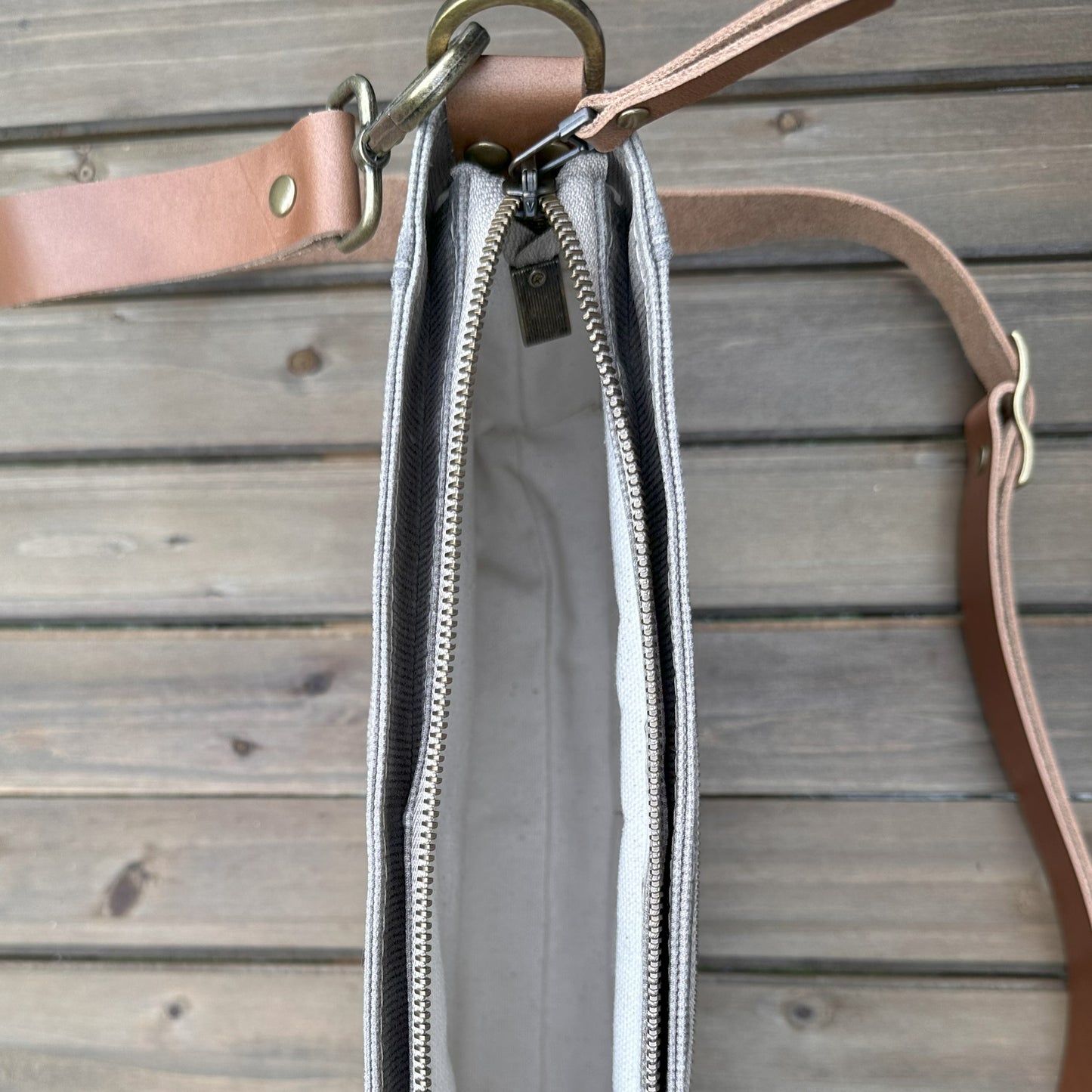 Dusty Brown Waxed Corduroy with Antique Brass Hardware Parish Creek Crossbody squirescanvascreations.com