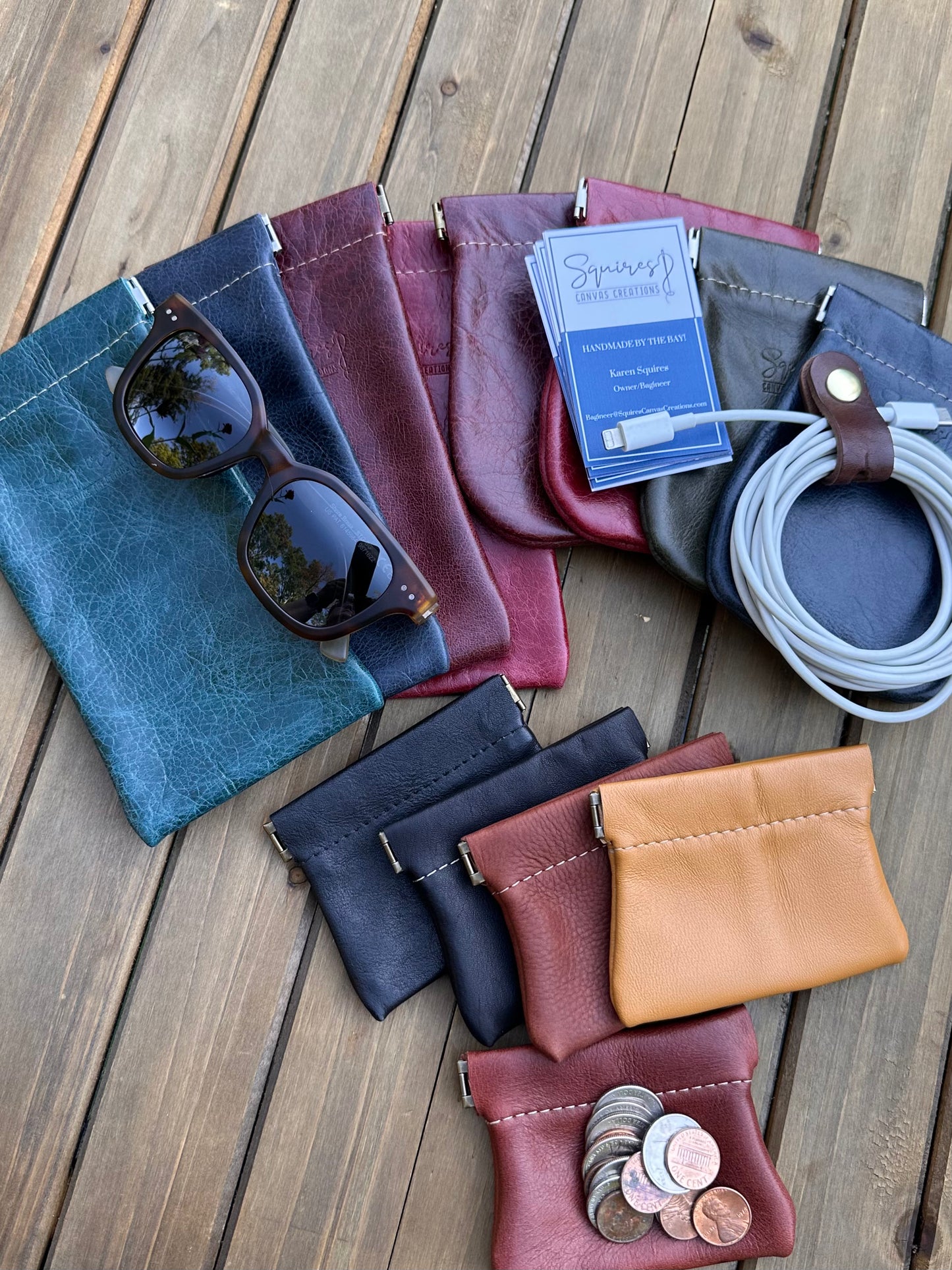 Leather Pinch Pouch ssquirescanvascreations.com