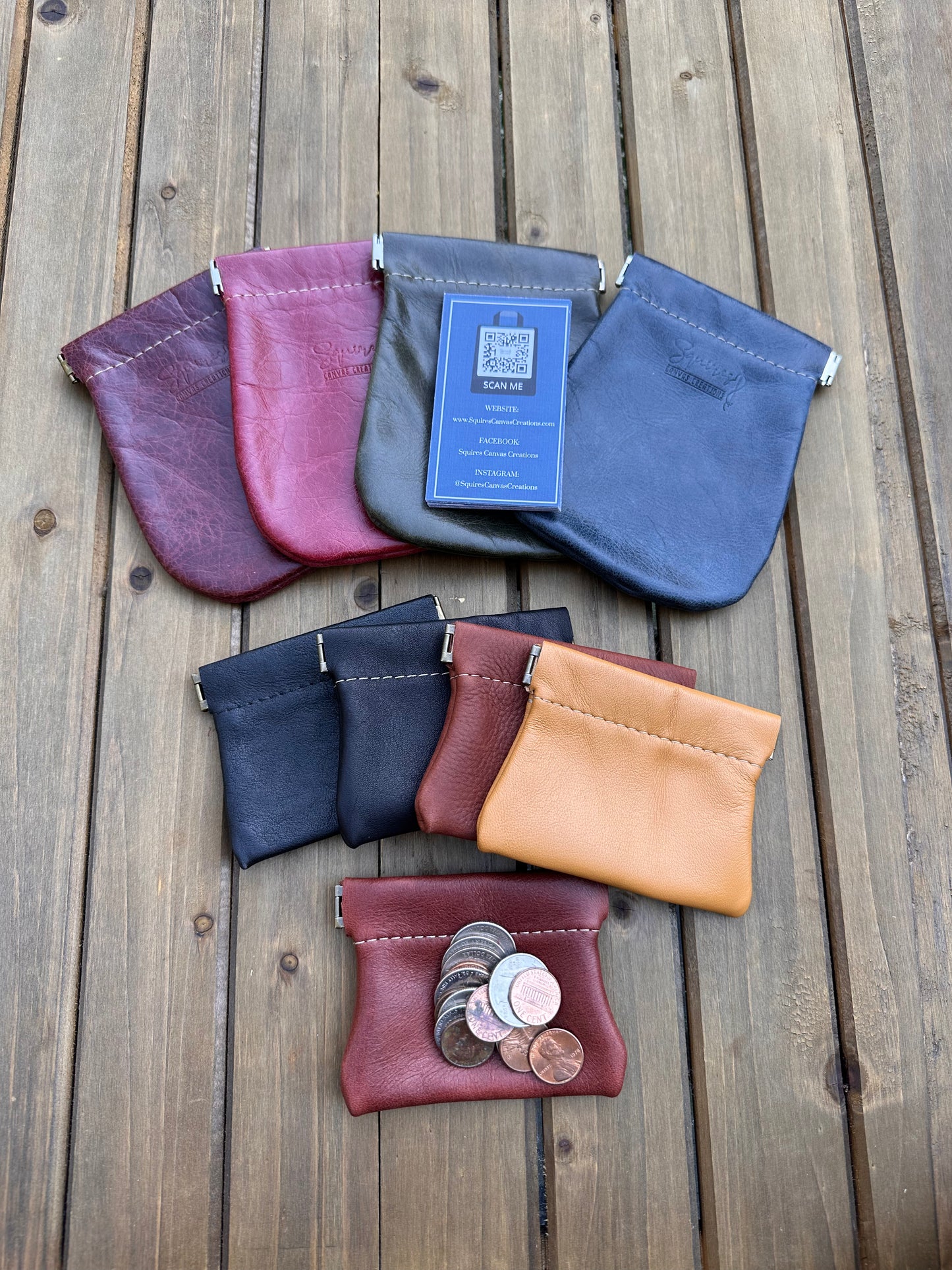 Leather Pinch Pouch squirescanvascreations.com