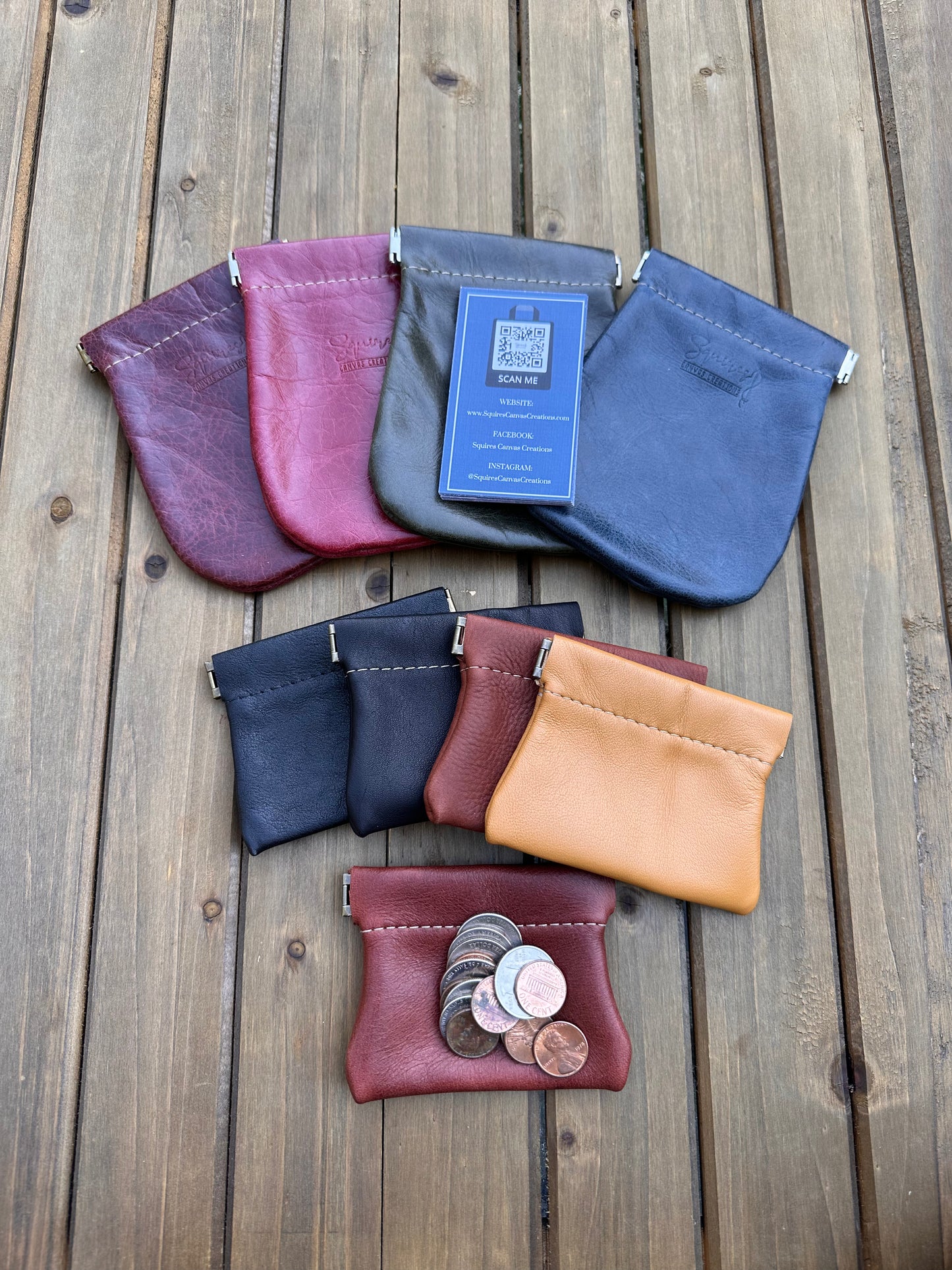 Leather Pinch Pouch squirescanvascreations.com