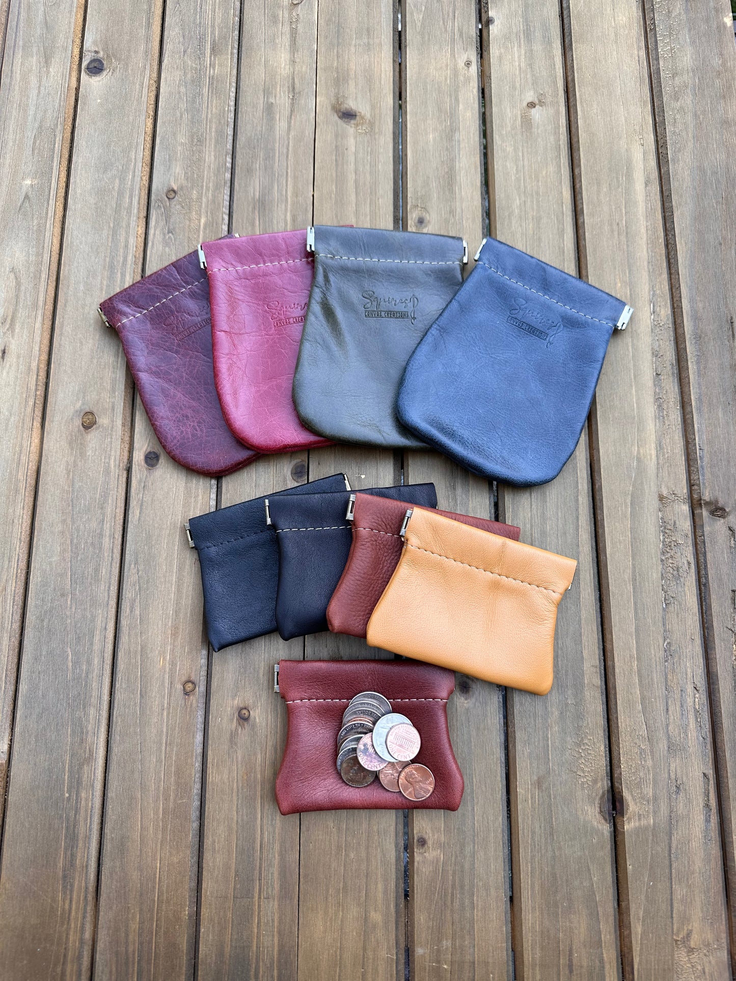 Leather Pinch Pouch squirescanvascreations.com