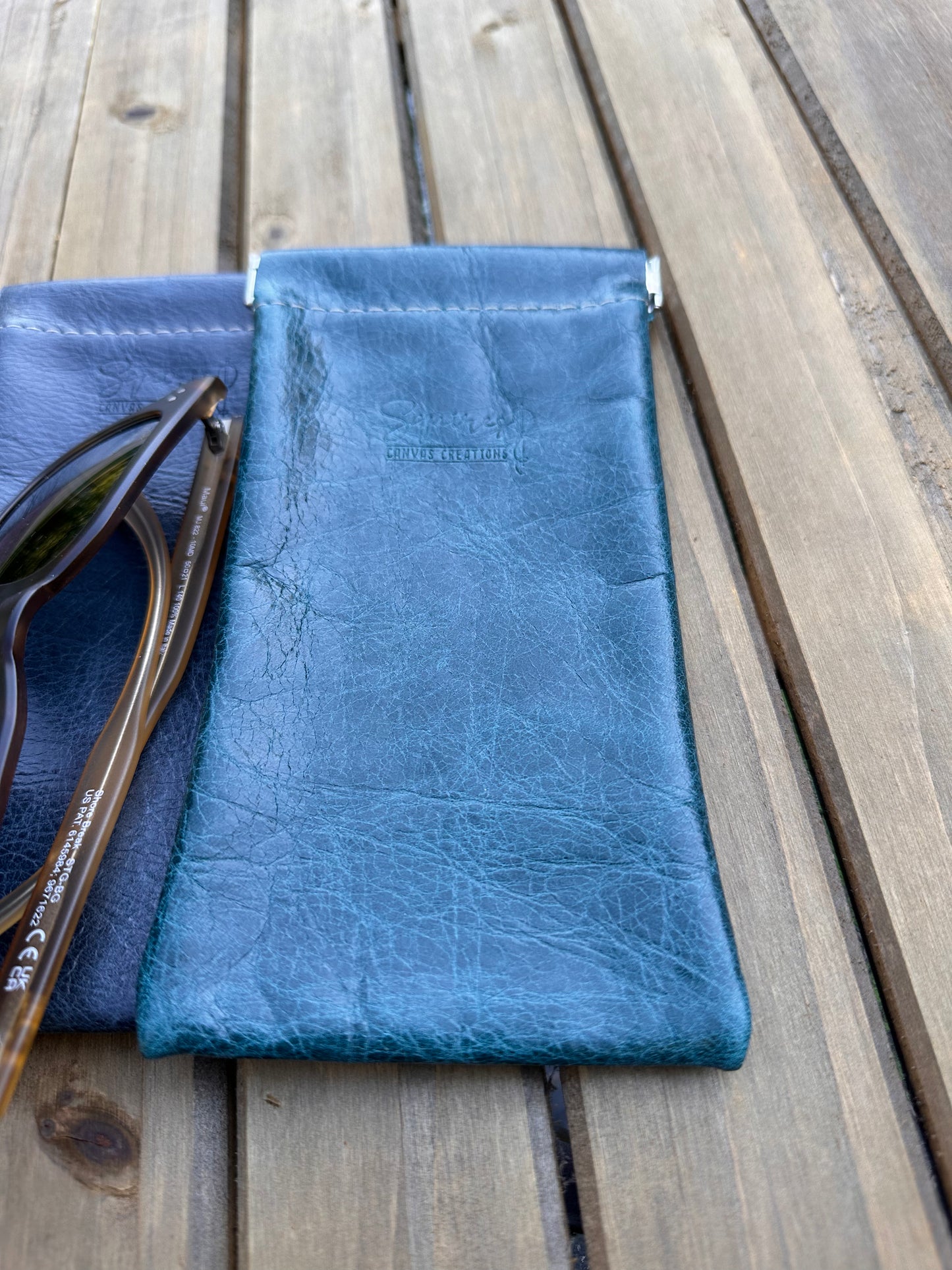 Leather Glasses Pinch Pouch squirescanvascreations.com