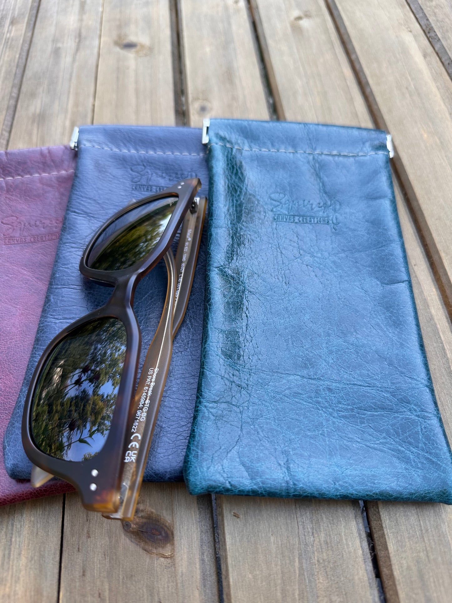 Leather Glasses Pinch Pouch squirescanvascreations.com