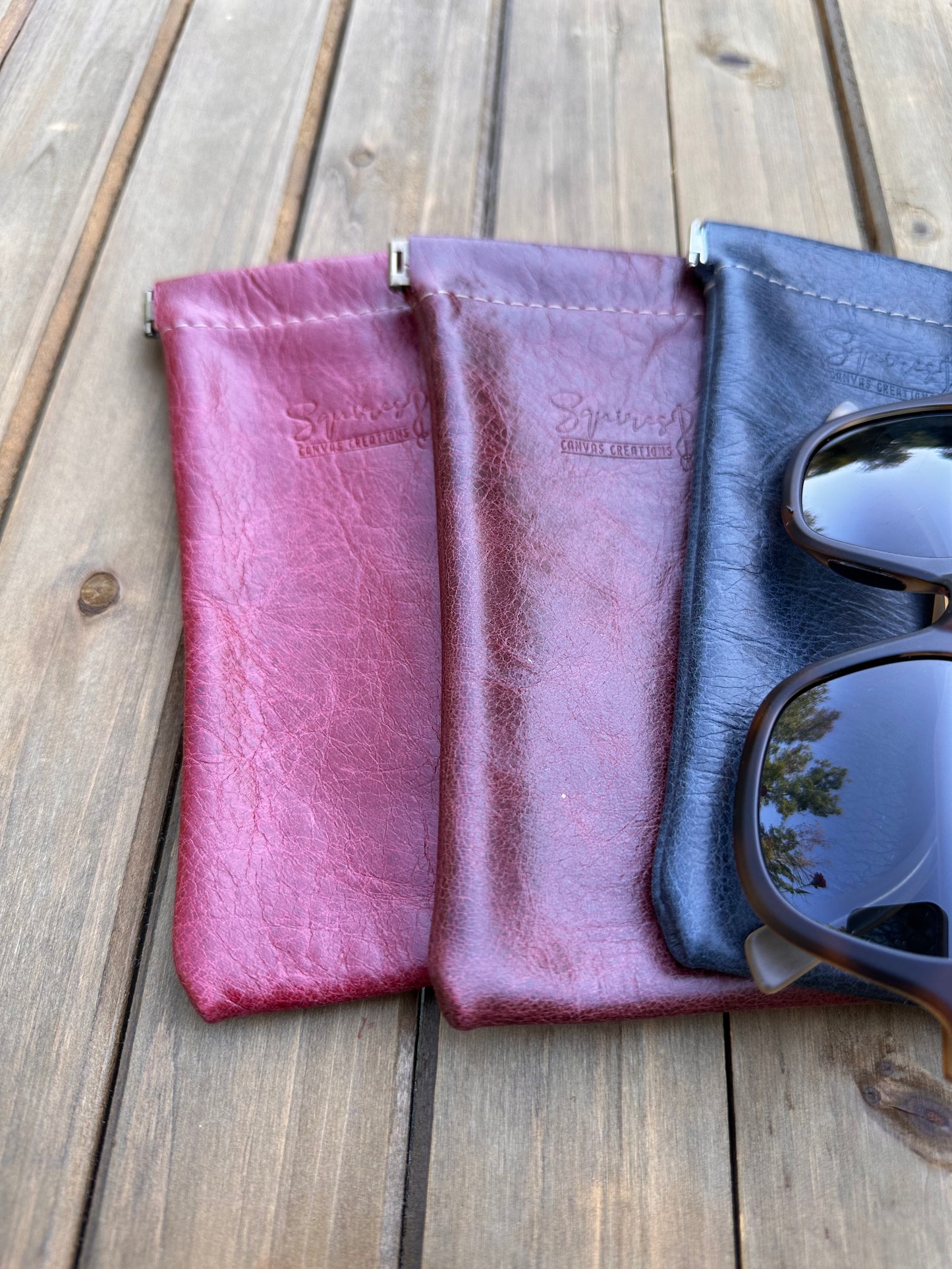 Leather Glasses Pinch Pouch squirescanvascreations.com