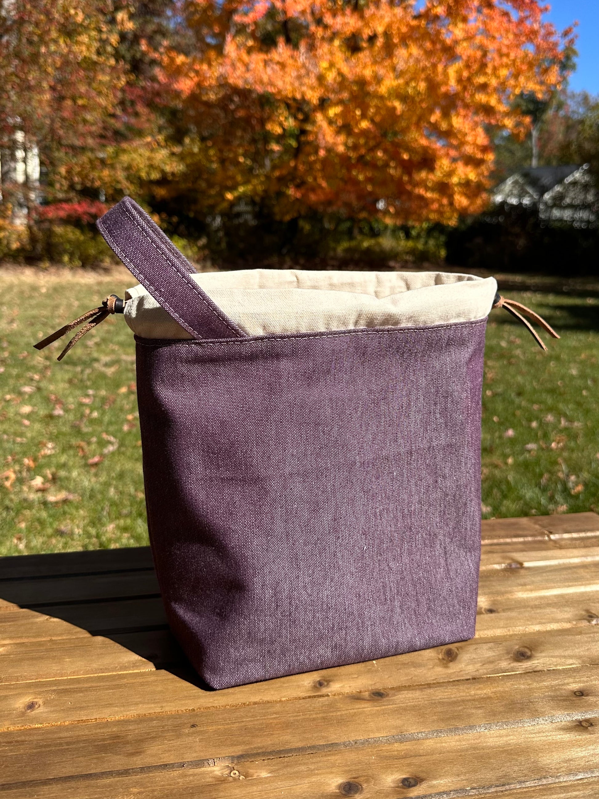 The Maker's Bag Plum Army Duck Canvas SquiresCanvasCreations.com