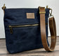 Navy Waxed Canvas Wheat Leather with Antique Brass Hardware Bayside Hobo Bag squirescanvascreations