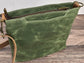 Sage Green Waxed Canvas Wheat Leather with Antique Brass Hardware Bayside Hobo Bag squirescanvascreations