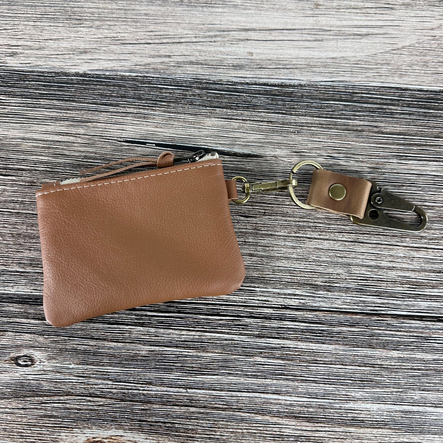 Oak Tan Leather with Antique Brass Hardware West River Wallet squirescanvascreatons.com