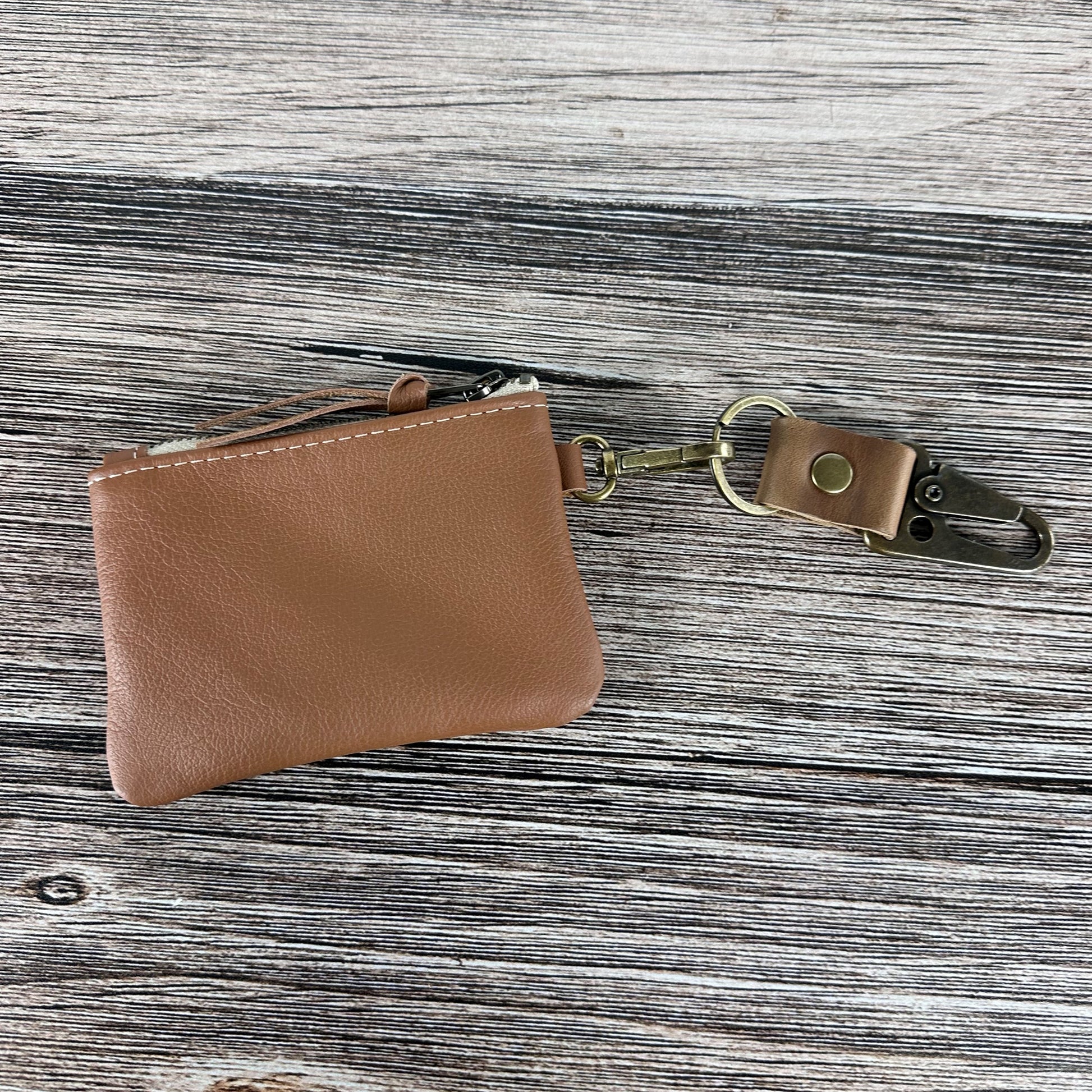 Oak Tan Leather with Antique Brass Hardware West River Wallet squirescanvascreatons.com