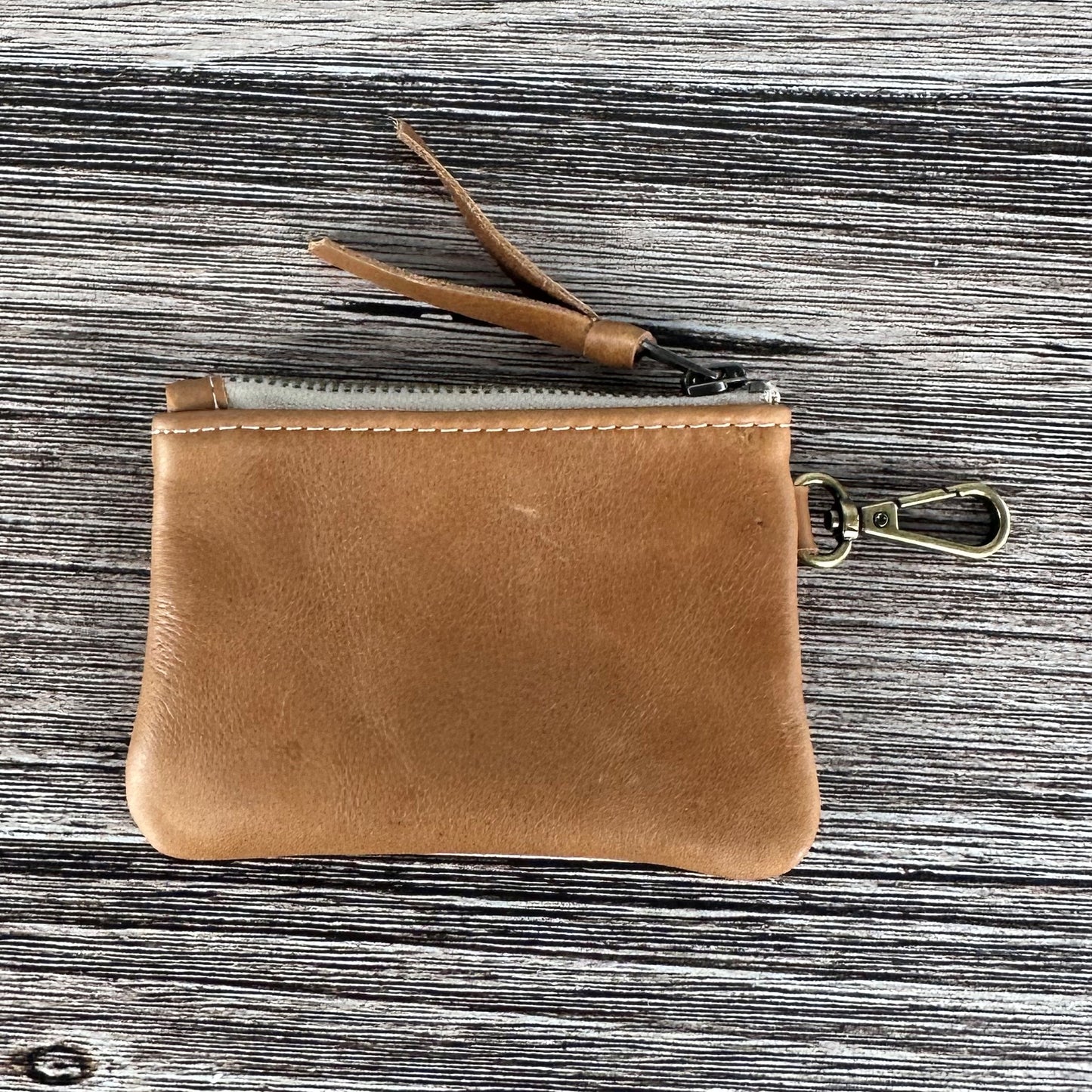 Oak Tan Leather with Antique Brass Hardware West River Wallet squirescanvascreatons.com
