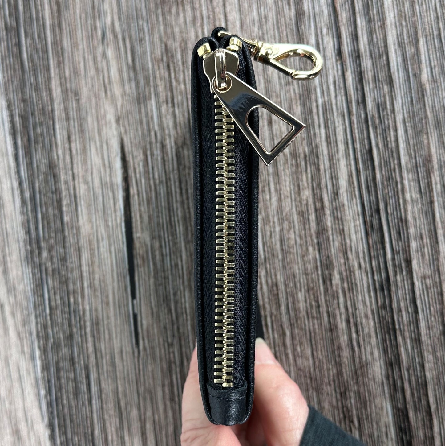 Black Leather with Gold Hardware West River Wallet squirescanvascreatons.com