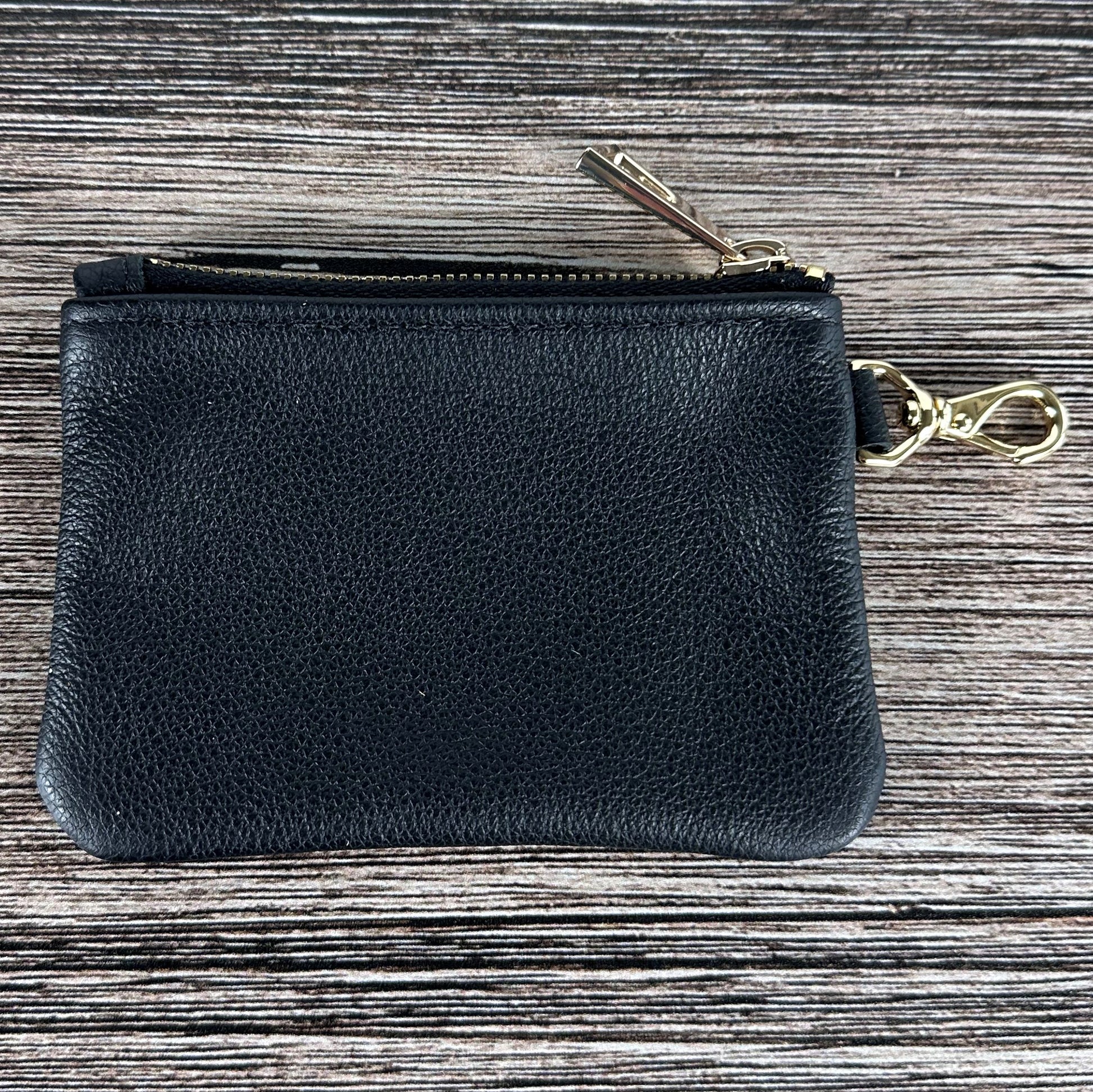 Black Leather with Gold Hardware West River Wallet squirescanvascreatons.com