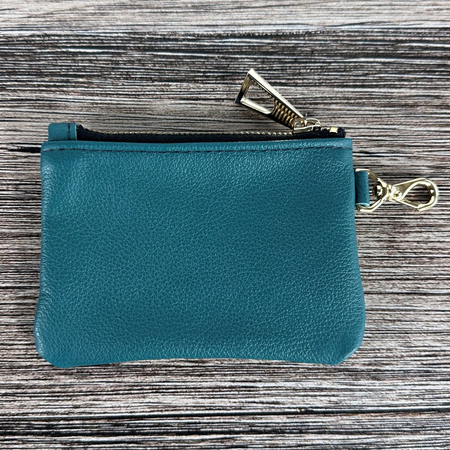 Teal Leather with Nickel Hardware West River Wallet squirescanvascreatons.com