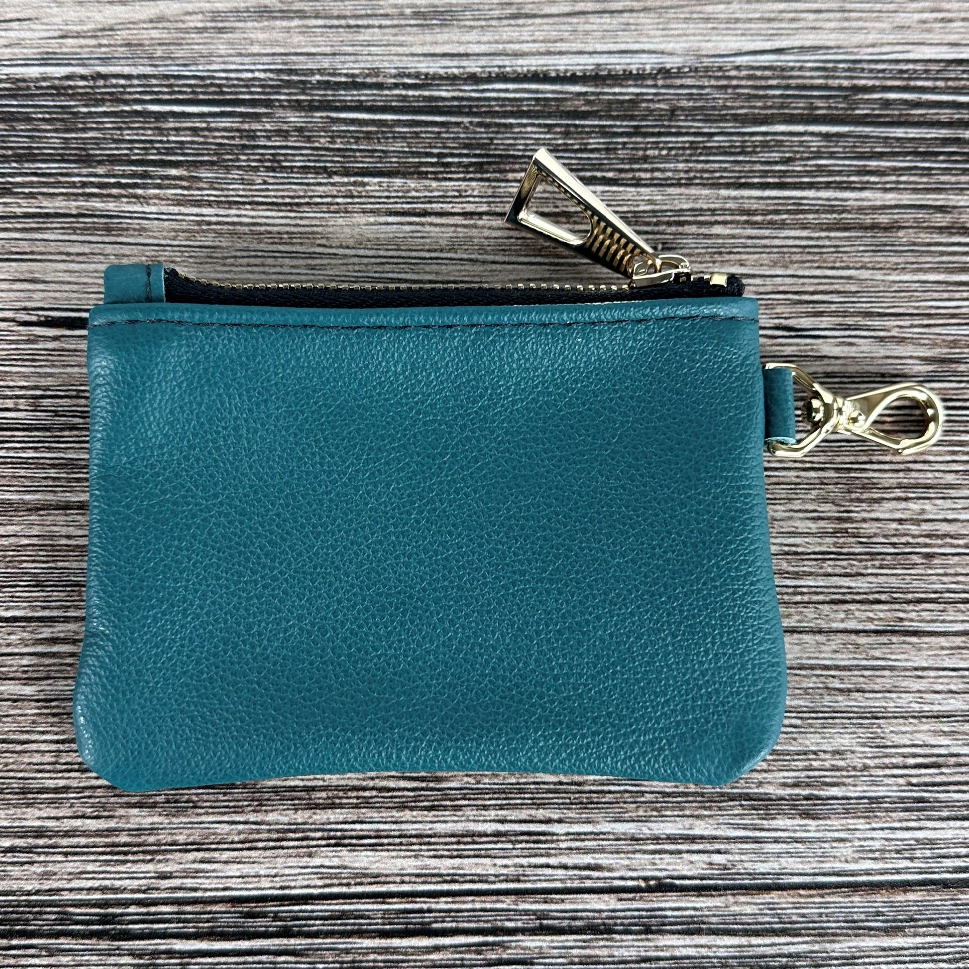 Teal Leather with Nickel Hardware West River Wallet squirescanvascreatons.com