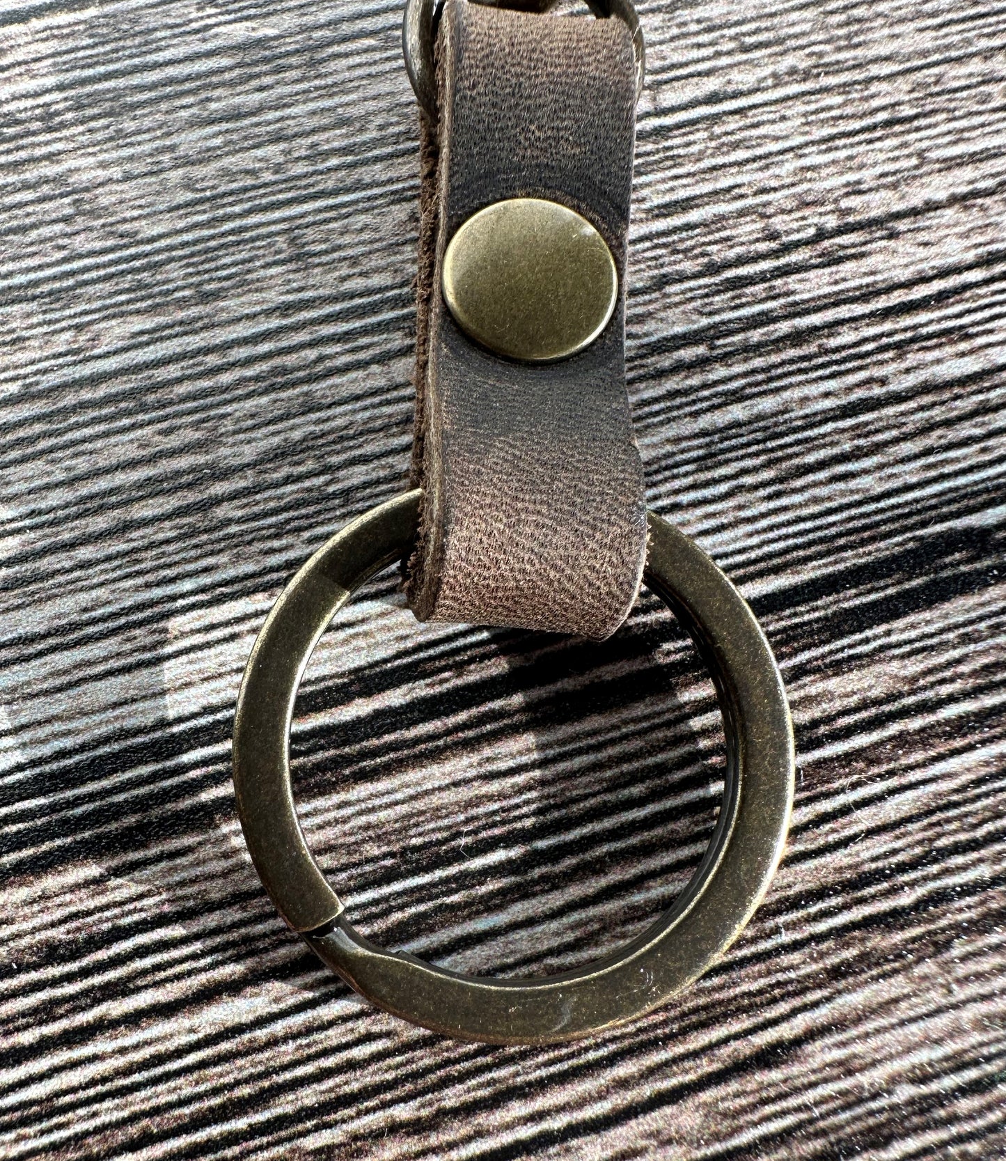 Dark Brown Antique Brass Japanese Hook Nippon Keychain SquiresCanvasCreations