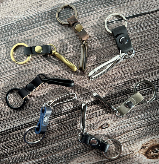 Leather and Brass Nippon Keychain SquiresCanvasCreations
