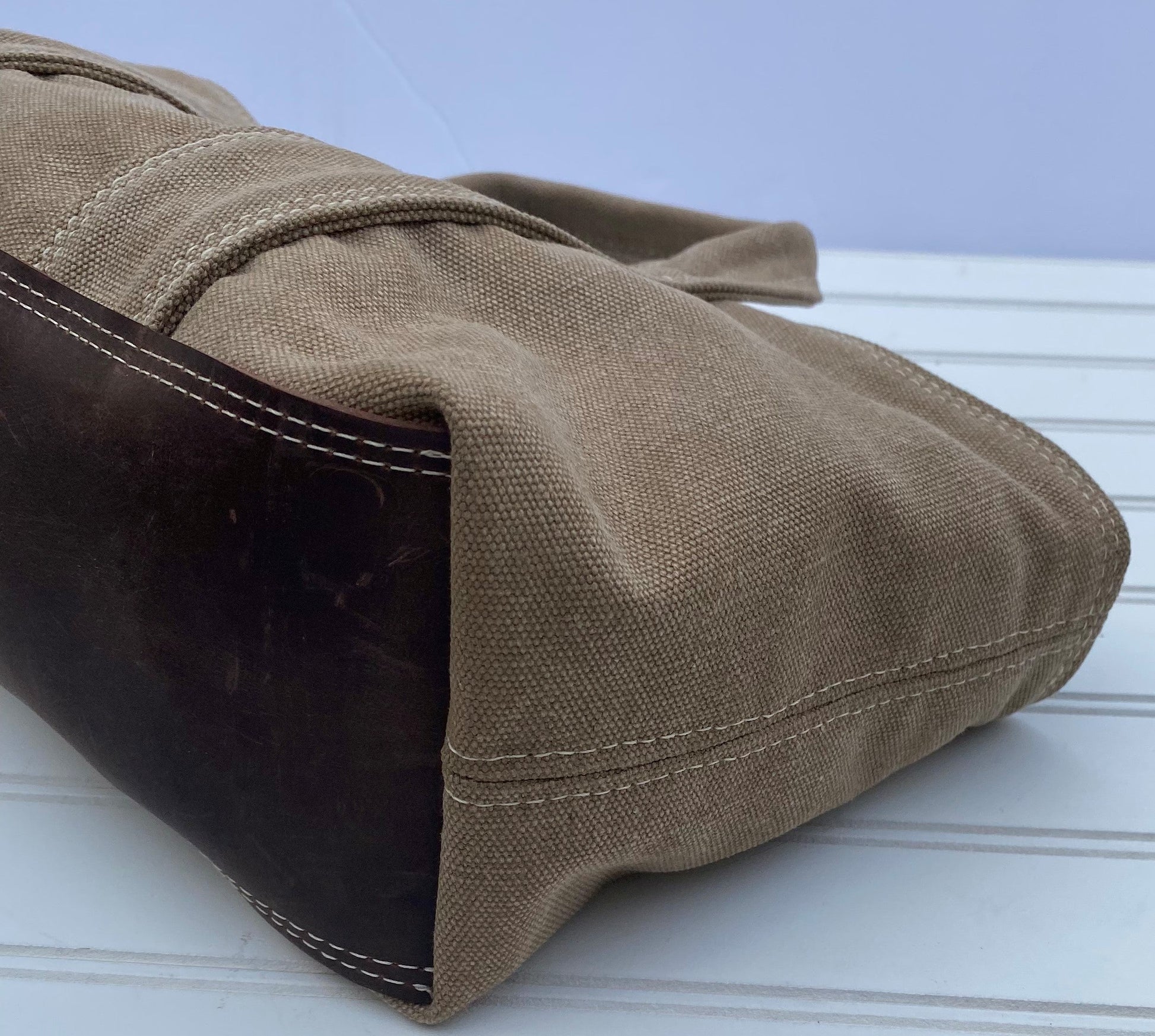 Saddle Stone Washed Canvas with Antique Brass Rivets Waterman Tote SquiresCanvasCreations
