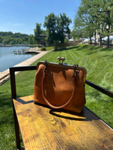 Leather Princess Anne Kiss Lock Purse