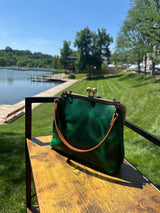 Leather Princess Anne Kiss Lock Purse