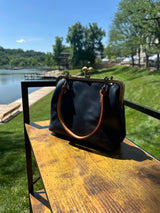 Leather Princess Anne Kiss Lock Purse