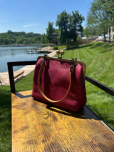 Leather Princess Anne Kiss Lock Purse