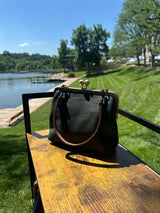 Leather Princess Anne Kiss Lock Purse