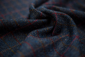Dark Blue Twill with Red and Brown Overchecks