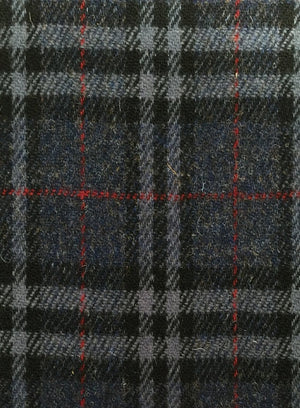 Navy Blue, Black & Grey Tartan