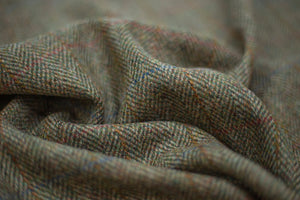 Green Mix Herringbone with Blue and Gold Overchecks