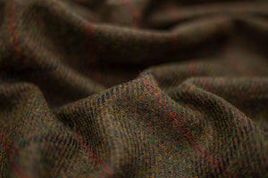 Green Twill with Black and Red Overchecks