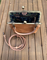 Leather Princess Anne Kiss Lock Purse