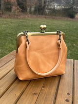 Leather Princess Anne Kiss Lock Purse