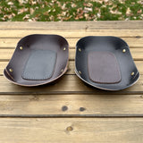 Black and Brown English Bridle Leather and Brass Rivets Steward Tray squirescanvascreations.com