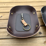 Black and Brown English Bridle Leather and Brass Rivets Steward Tray squirescanvascreations.com