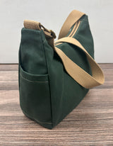 Forest Green 15oz Canvas South Creek Hobo Bag with Camel Cotton Webbing Strap SquiresCanvasCreatons.com