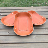 Sunflower English Bridle Leather and Brass Rivets Steward Tray squirescanvascreations.com
