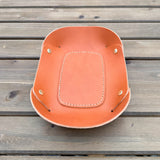 Sunflower English Bridle Leather and Brass Rivets Steward Tray squirescanvascreations.com